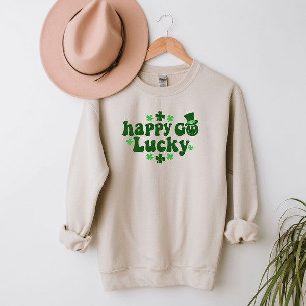 Happy Go Lucky Smiley Face With Hat Sweatshirt