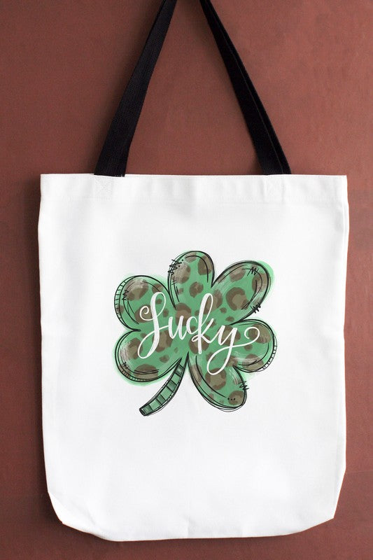 Leopard Lucky Clover St Paddy's Tote Bag