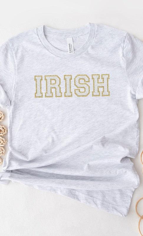 Irish Faux Chenille Letters St Patrick Graphic Tee