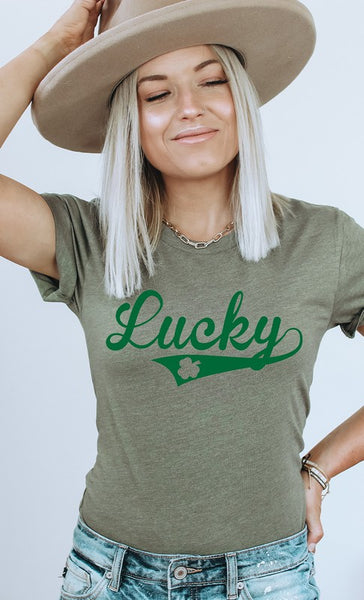 Vintage Lucky with Shamrock PLUS SIZE Graphic Tee