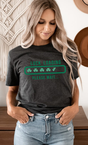 Clover Luck Loading St Patricks Graphic Tee