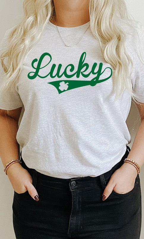 Vintage Lucky with Shamrock Graphic Tee