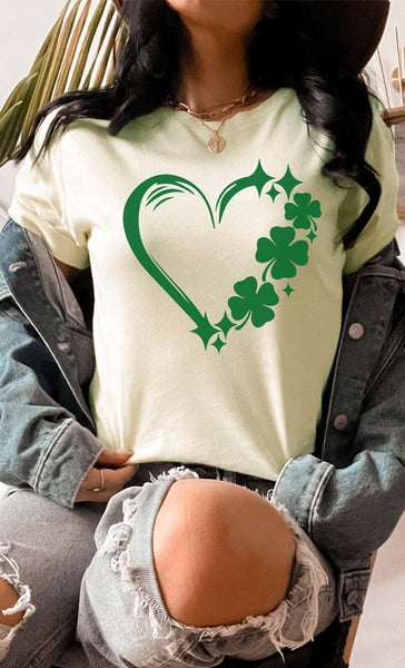 Lucky Clover Heart PLUS SIZE Graphic Tee
