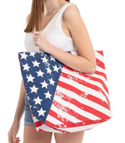American Flag Vintage Tote Bag