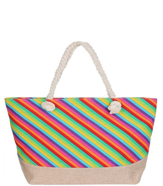 Rainbow Stripe Tote Bag